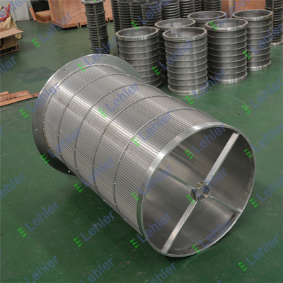Moinho de contas External Axial de fora para dentro SS304 aço inoxidável Flange 80 malha Wedge Wire Basket